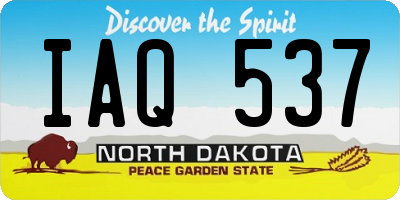 ND license plate IAQ537