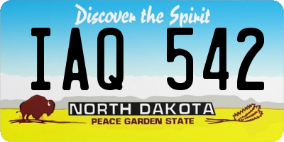 ND license plate IAQ542