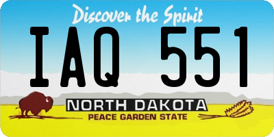 ND license plate IAQ551