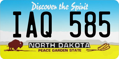 ND license plate IAQ585