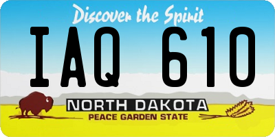 ND license plate IAQ610