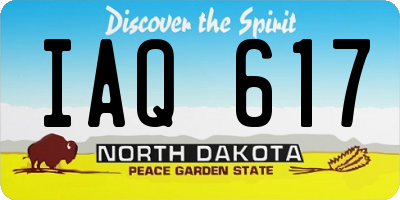ND license plate IAQ617