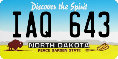 ND license plate IAQ643