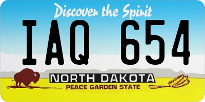ND license plate IAQ654
