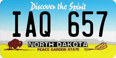 ND license plate IAQ657