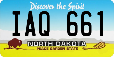 ND license plate IAQ661