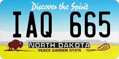 ND license plate IAQ665