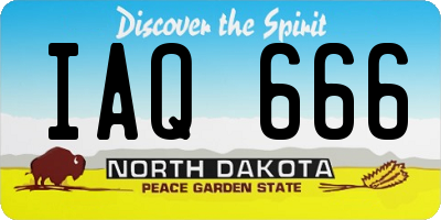 ND license plate IAQ666