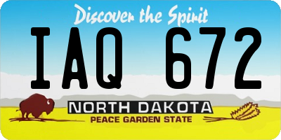 ND license plate IAQ672