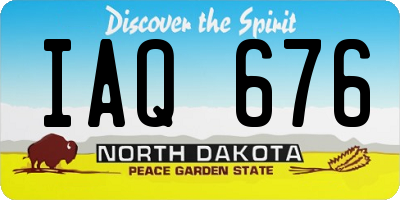 ND license plate IAQ676