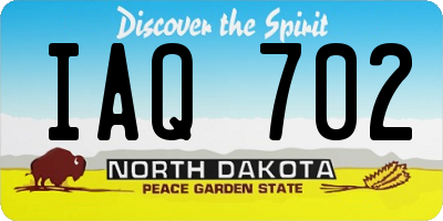 ND license plate IAQ702