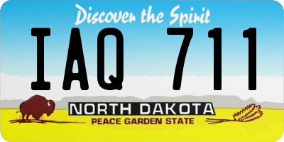 ND license plate IAQ711