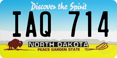 ND license plate IAQ714