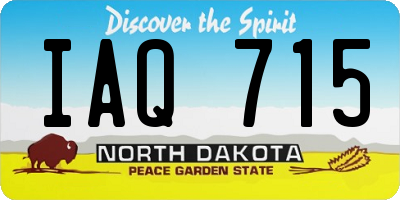 ND license plate IAQ715