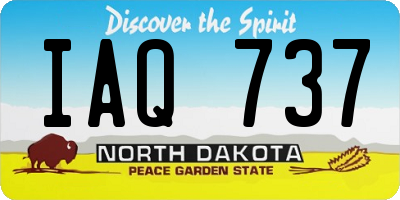 ND license plate IAQ737