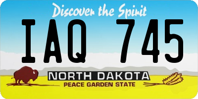 ND license plate IAQ745