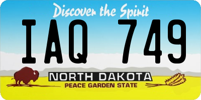ND license plate IAQ749
