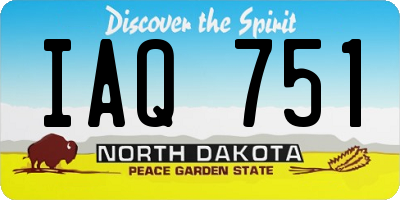 ND license plate IAQ751