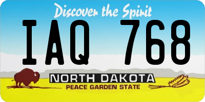 ND license plate IAQ768