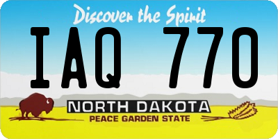 ND license plate IAQ770