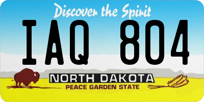 ND license plate IAQ804