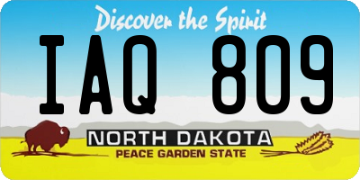ND license plate IAQ809