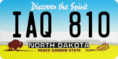 ND license plate IAQ810