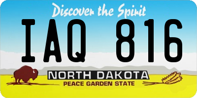 ND license plate IAQ816