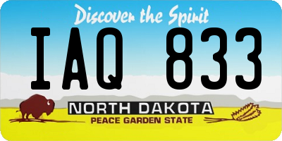 ND license plate IAQ833
