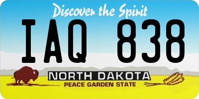 ND license plate IAQ838