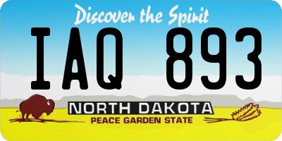ND license plate IAQ893