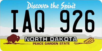 ND license plate IAQ926