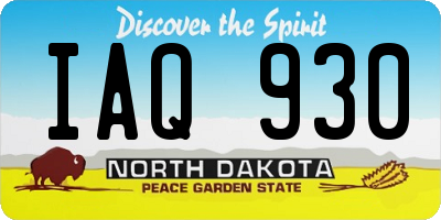 ND license plate IAQ930