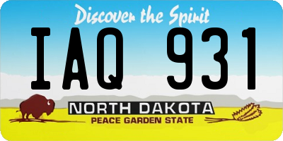 ND license plate IAQ931
