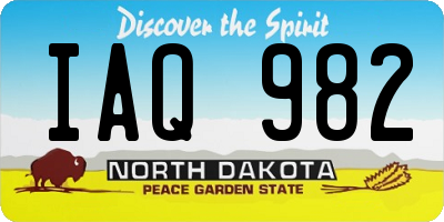 ND license plate IAQ982