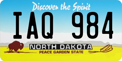 ND license plate IAQ984