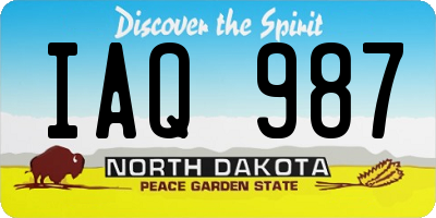 ND license plate IAQ987