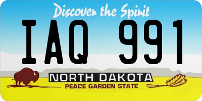 ND license plate IAQ991