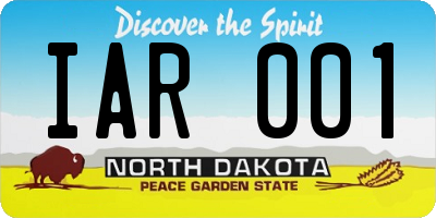 ND license plate IAR001