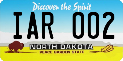 ND license plate IAR002