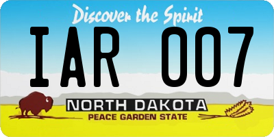ND license plate IAR007