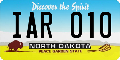 ND license plate IAR010