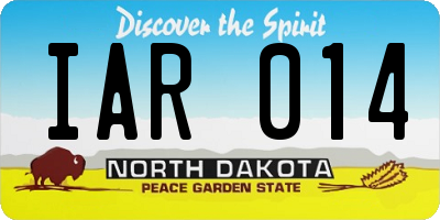 ND license plate IAR014