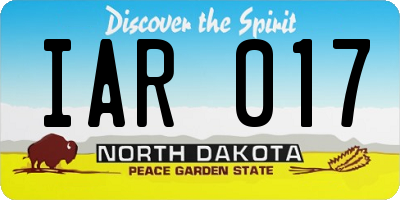 ND license plate IAR017