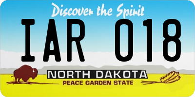 ND license plate IAR018