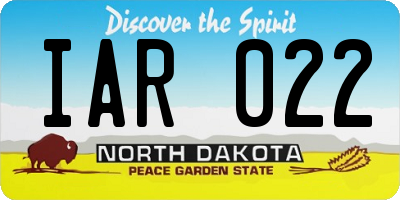 ND license plate IAR022