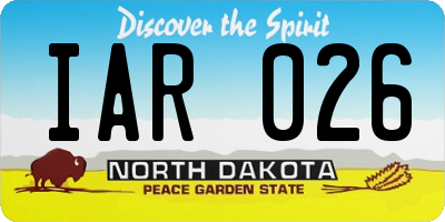 ND license plate IAR026