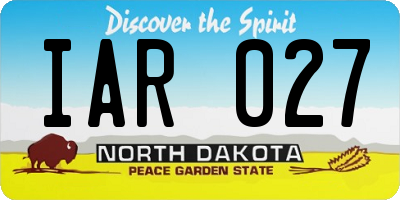 ND license plate IAR027