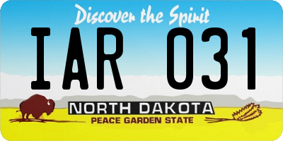 ND license plate IAR031