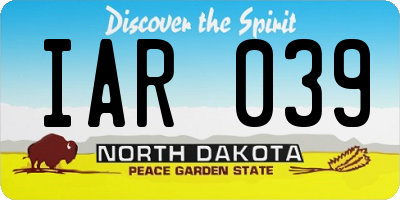 ND license plate IAR039